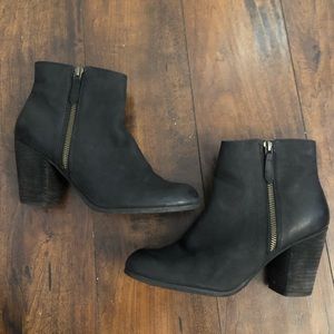 BP Healed Leather Booties Black 8.5